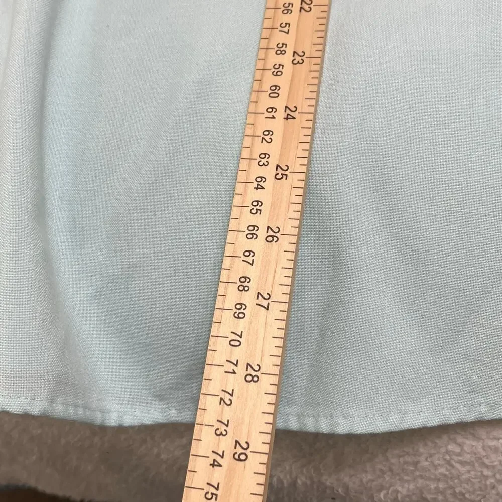 Bonnie Jean Girl’s Midi Dress Sz 6X A-line Linen Blend Powder Blue‎ Back Zip/Tie